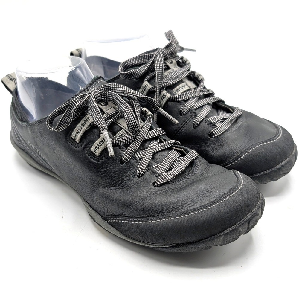 Merrell Mighty Glove SZ 7.5 Black Leather Water Resistant Barefoot Vibram J68398